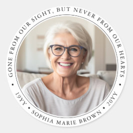 カスタム葬儀悔やみや弔慰追悼メモリアル写真 ラウンドシール