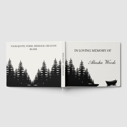 カスタム葬儀・追悼式用ミニマルサイン ゲストブック (全面)