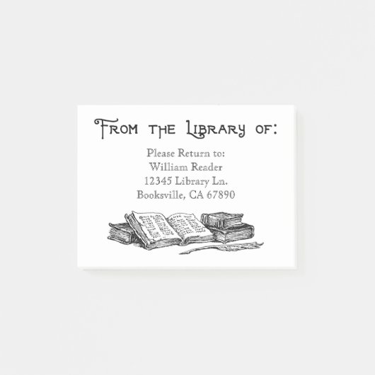 カスタム蔵書票ヴィンテージブックスワ書ークル ポストイット (正面)