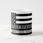 カスタム薄いグレー線の修正オフィサーのギフト ジャンボコーヒーマグカップ (正面)