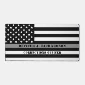 カスタム薄いグレー線の修正オフィサーのギフト デスクマット (正面)