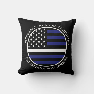 カスタム薄いホワイトラインUSA国旗EMS EMT クッション
