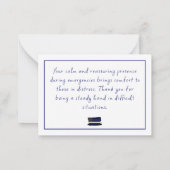 カスタム薄いホワイトラインUSA国旗EMS EMT ノートカード (裏面)