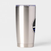 カスタム薄いホワイトラインUSA国旗EMS EMT 保温保冷タンブラー (正面)