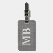 カスタム薄い中間ダークグレー色 ラゲッジタグ (正面縦)