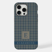 カスタム薄い灰色の濃い青のパタ市松模様にーン iPhoneケース (裏面)