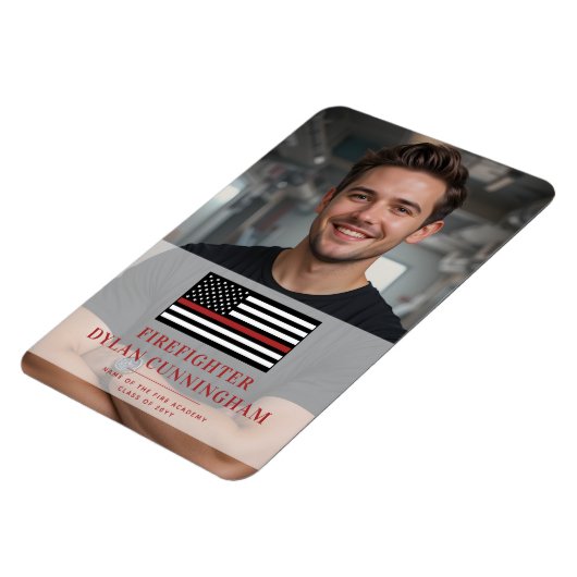 カスタム薄い赤線の消防アカデミーグラード マグネット (左側)