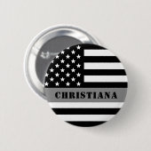 カスタム薄い銀線のフラグの修正オフィサー 缶バッジ (正面&裏面)