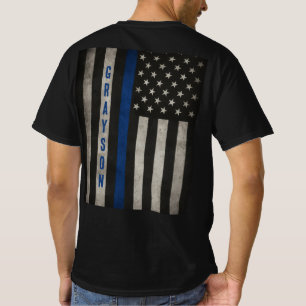 カスタム薄い青い線のフラグTシャツ Tシャツ