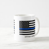 カスタム薄い青い線アメリカ国旗 コーヒーマグカップ (正面右)