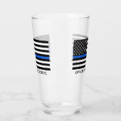 カスタム薄い青い線アメリカ国旗 タンブラーグラス (左)