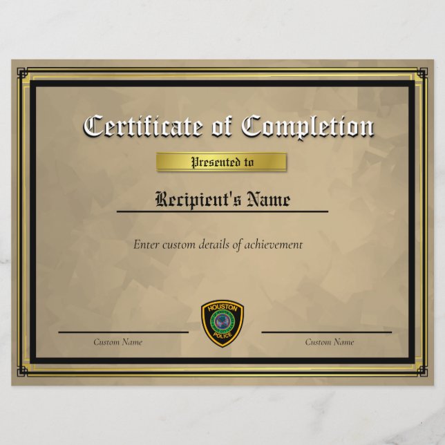 カスタム薄い青い線フラグ証明書 (正面)