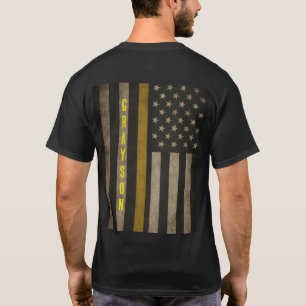 カスタム薄い黄色のラインディスパッチャTシャツ Tシャツ