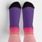 カスタム薄暗いピンク紫の色ブロック ソックス (上部)