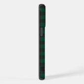 カスタム薄暗い黒い緑のパタ市松模様にーン iPhoneケース (右側面)