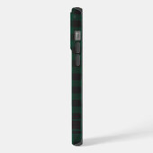 カスタム薄暗い黒い緑のパタ市松模様にーン iPhoneケース (左側面)