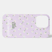カスタム薄紫フローラケース iPhoneケース (裏面横)