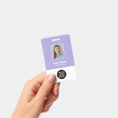 カスタム薄紫従業員の写真IDロゴ名バッジ バッジ (手持ち)
