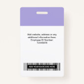 カスタム薄紫従業員の写真IDロゴ名バッジ バッジ (裏面)