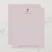 カスタム薄紫淡い色のハミングバード文具紙 (正面/裏面)