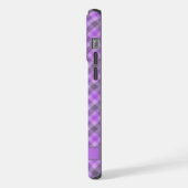 カスタム薄紫色の黒いパタ市松模様にン iPhoneケース (左側面)