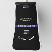 カスタム薄青ライン警察官米国国旗 ゴルフヘッドカバー (回転90)