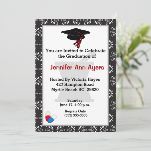 カスタム薬剤師卒業招待状 招待状 (スタンド正面)