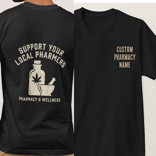カスタム薬局チームTシャツ、ローカル薬局をサポート Tシャツ