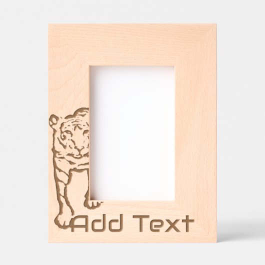 カスタム虎の木枠 レーザー彫刻フレーム (正面)