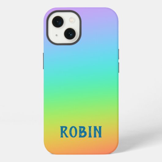 カスタム虹のグラデーション iPhoneケース (裏面)