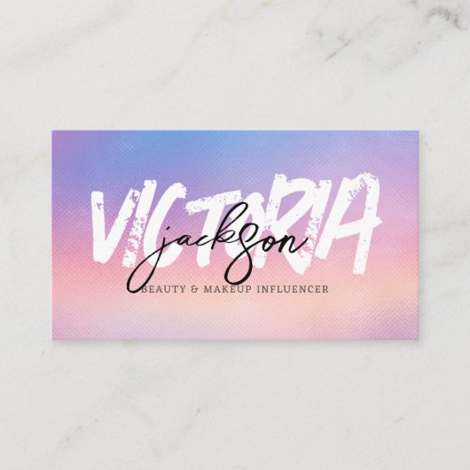 カスタム虹色美しいメイクアップインフルエンサーヴァンロガー 名刺 (正面)
