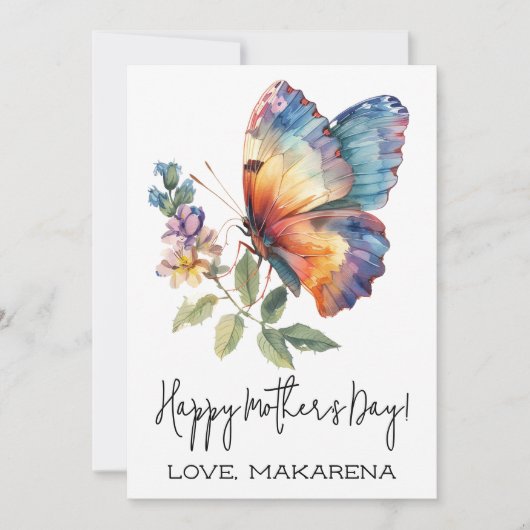 カスタム蝶の母の日のカード、母への贈り物 招待状 (正面)