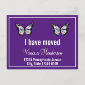 カスタム蝶の紫の動くアナウンス ポストカード (正面)