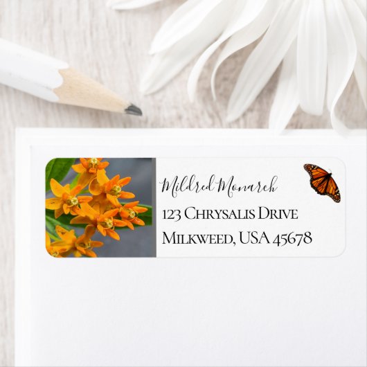 カスタム蝶の雑草フォト先住民ワイルドフラワー ラベル (インサイチュ)