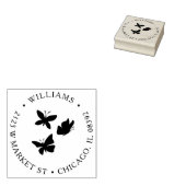 カスタム蝶ラウンドネーム&差出人住所 ラバースタンプ (押印)