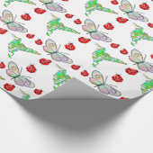 カスタム蝶、ハチドリとラディバグパターン ラッピングペーパー (角)