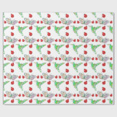 カスタム蝶、ハチドリとラディバグパターン ラッピングペーパー (フラット)