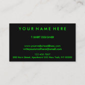 カスタム衣料品店ネオングリーンポッド 名刺 (裏面)