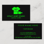 カスタム衣類ストア ネオン緑のポッド 名刺 (正面/裏面)