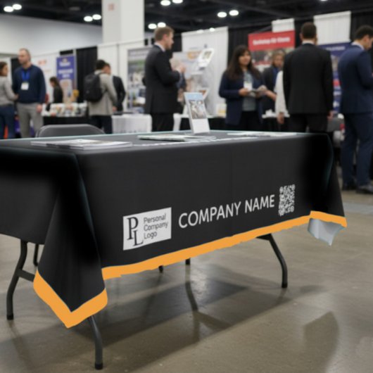 カスタム表カバーのビジネスのロゴ縁どオレンジ テーブルクロス