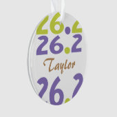 カスタム表裏名タイム26.2マラソンランナー オーナメント (正面)