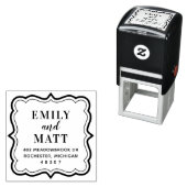 カスタム装飾対モノグラム差出人住所 セルフインキングスタンプ (インサイチュ)