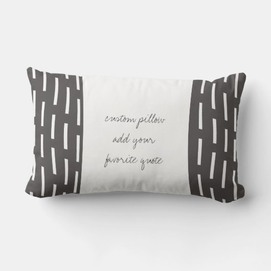 カスタム装飾用クッション引用文の追加グレーと白 ランバークッション (裏面)