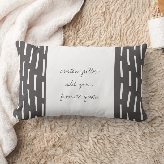 カスタム装飾用クッション引用文の追加グレーと白 ランバークッション (ブランケット)