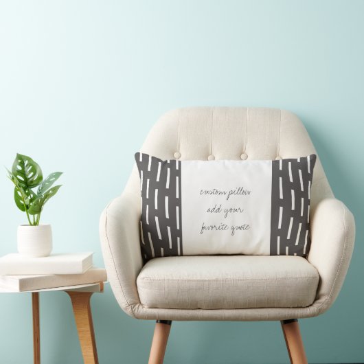 カスタム装飾用クッション引用文の追加グレーと白 ランバークッション (椅子)