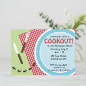カスタム裏庭のクックアウト 招待状 (スタンド正面)