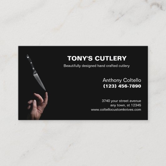 カスタム製の刃物とナイフ 名刺 (正面)