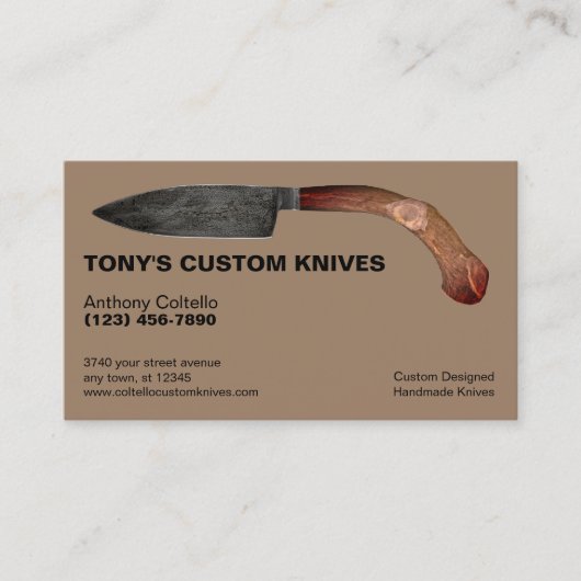 カスタム製の刃物とナイフ 名刺