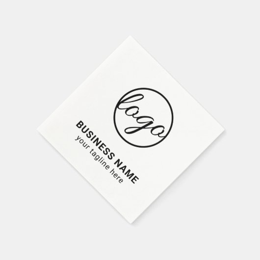 カスタム製シンプル企業のロゴ スタンダードカクテルナプキン (角)