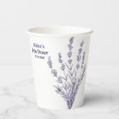 カスタム製ラベフランスのンダー花紙カップ 紙コップ (裏面)